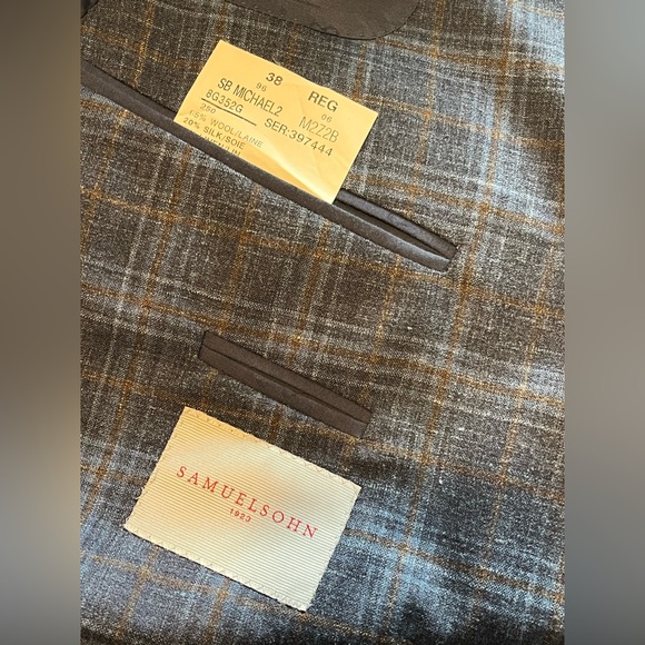 Samuelson Michael 2 Blue Wool~Silk~Linen Blazer Size 38 R - Picture 6 of 6